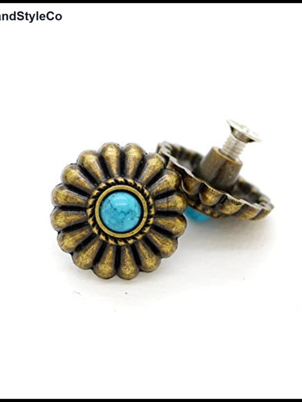 Decorative Concho Screw Back Studs Metal Craft Embellishment 2pc